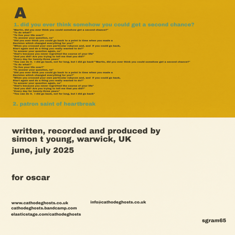 Cathode Ghosts, Patron Saint Of Heartbreak, 2025 Cathode Ghosts, Patron Saint Of Heartbreak, 2025