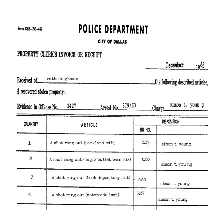 Cathode Ghosts, A Shot Rang Out, 2025 Cathode Ghosts, A Shot Rang Out, 2025